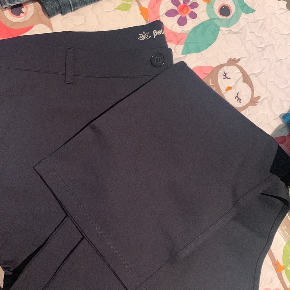 Betabrand Straight-Leg Classic Dress Yoga Pants, XXL, Navy